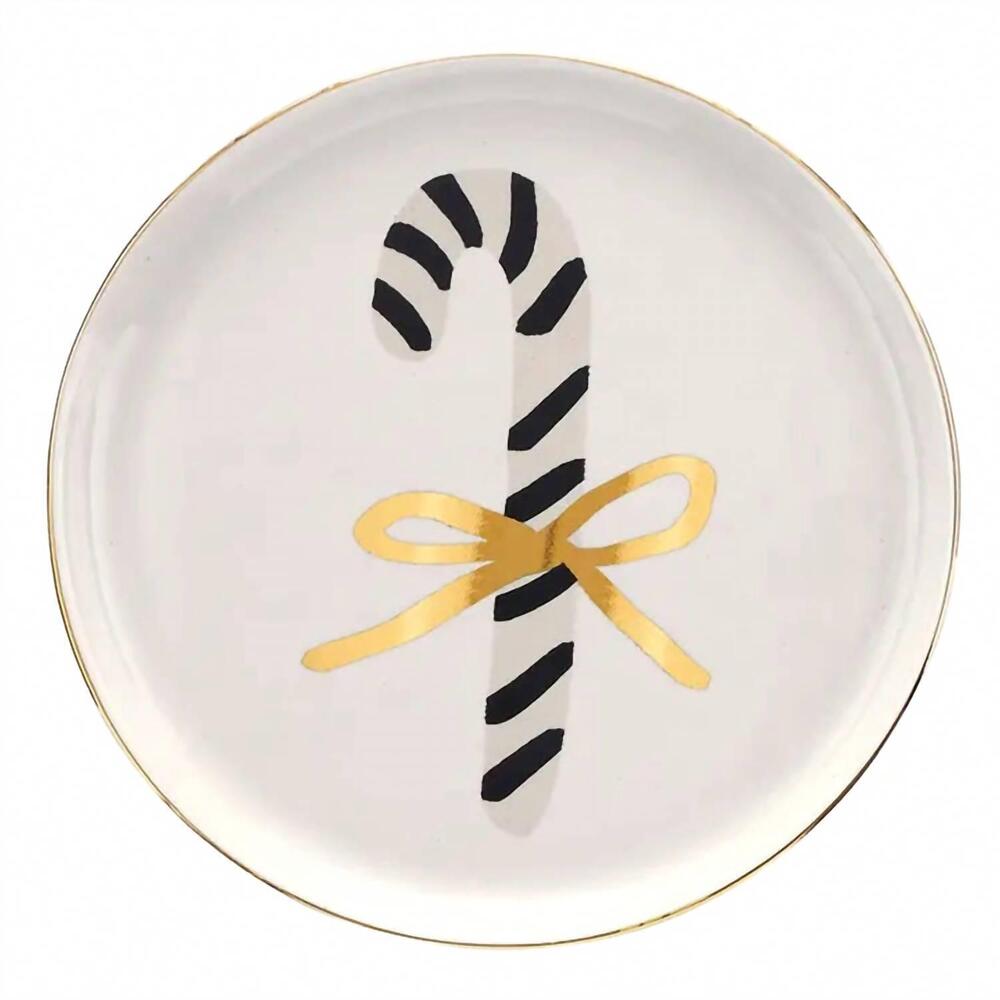 NEW SANTA BARBARA DESIGN STUDIO candy cane appetizer plates set in multicolor
